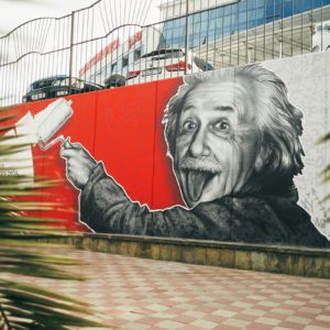 Граффити портрет Альберт Эйнштейн streetskills youfeelmyskill в Сочи