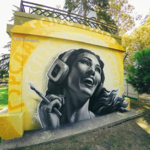 граффити youfeelmyskill реклама оформление роспись стен фасадов зданий на заказ в Москве Краснодаре Сочи