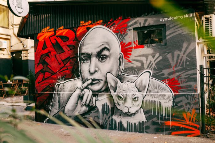 Граффити доктора зло в центре Сочи от Youfeelmyskill